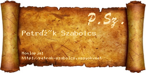Petrák Szabolcs névjegykártya