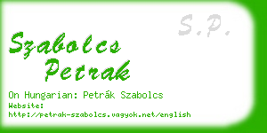 szabolcs petrak business card