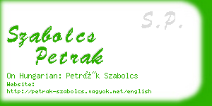 szabolcs petrak business card